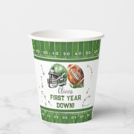 Papieren beker Football Verjaardagsdecor, eerste j