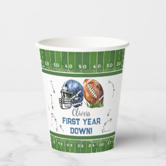 Papieren beker Football Verjaardagsdecor, eerste j