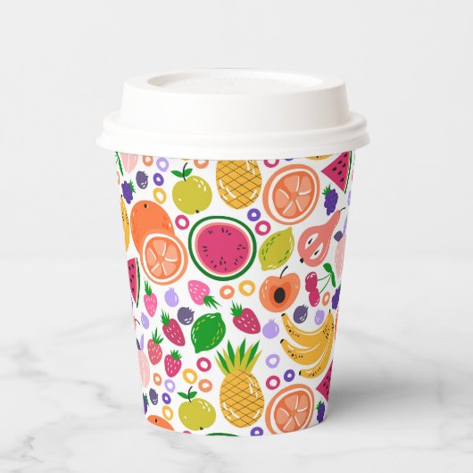 Papieren beker fruit achtergrond (Links)