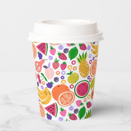 Papieren beker fruit achtergrond (Achterkant)