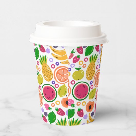 Papieren beker fruit achtergrond (Rechts)