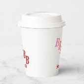 Papieren beker - gearceerde Initialen, naam in roo (Links)