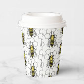 Papieren beker - Gele en zwarte bijen (Rechts)