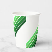 Papieren beker - groene diagonale strepen (Rechts)