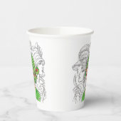 Papieren Beker Groene Flapper Meisje (Links)