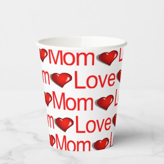 Papieren beker Happy Valentine's Day Red Heart Lov (Links)