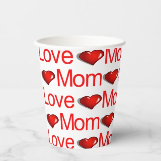 Papieren beker Happy Valentine's Day Red Heart Lov (Voorkant)