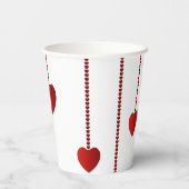 Papieren beker Happy Valentine's Day Red Hearts (Achterkant)