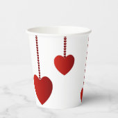 Papieren beker Happy Valentine's Day Red Hearts (Links)