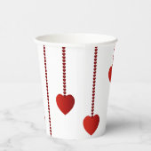 Papieren beker Happy Valentine's Day Red Hearts (Rechts)