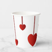 Papieren beker Happy Valentine's Day Red Hearts (Voorkant)