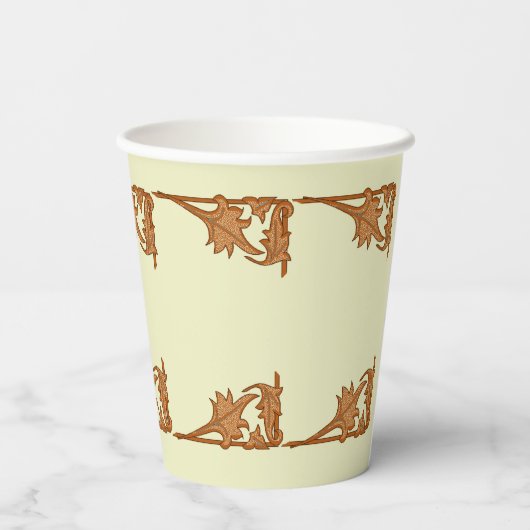 Papieren beker - IJzeren beugel bladeren (Achterkant)