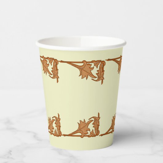 Papieren beker - IJzeren beugel bladeren (Links)