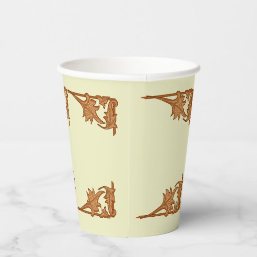 Papieren beker - IJzeren beugel bladeren (Rechts)