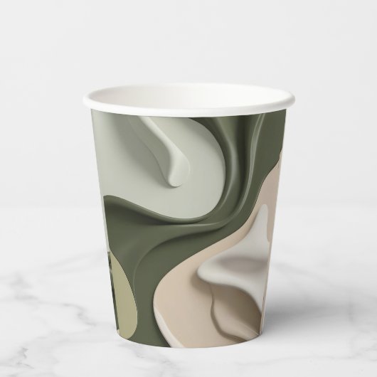 Papieren beker in stijlvolle abstracte vormgeving (Achterkant)