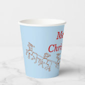 Papieren beker - Kerstman en slee (Voorkant)