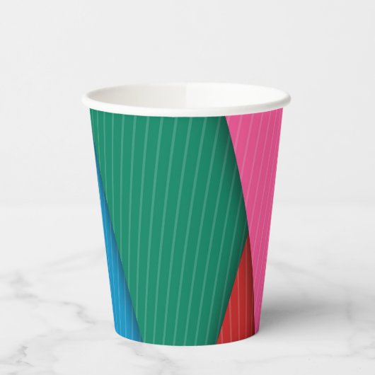 Papieren beker kleurrijke driehoeken (Links)