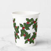 Papieren beker - Kransen van Holly Leaves en Besse (Achterkant)