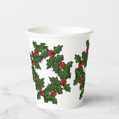Papieren beker - Kransen van Holly Leaves en Besse (Voorkant)
