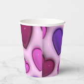 Papieren beker met 3D glanzende harten (Rechts)