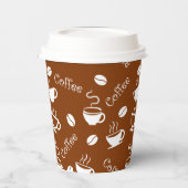 Papieren beker met koffiepatroon (Links)