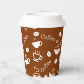 Papieren beker met koffiepatroon (Achterkant)