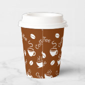 Papieren beker met koffiepatroon (Rechts)
