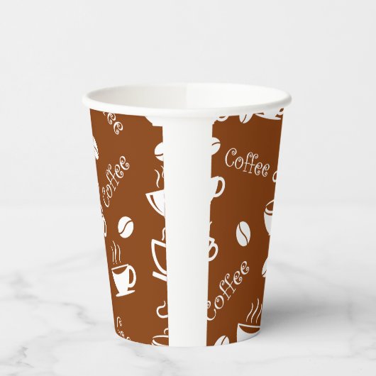 Papieren beker met koffiepatroon (Links)