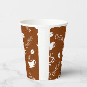 Papieren beker met koffiepatroon (Rechts)