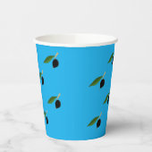 Papieren beker met olijfthema (Links)