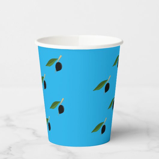 Papieren beker met olijfthema (Links)