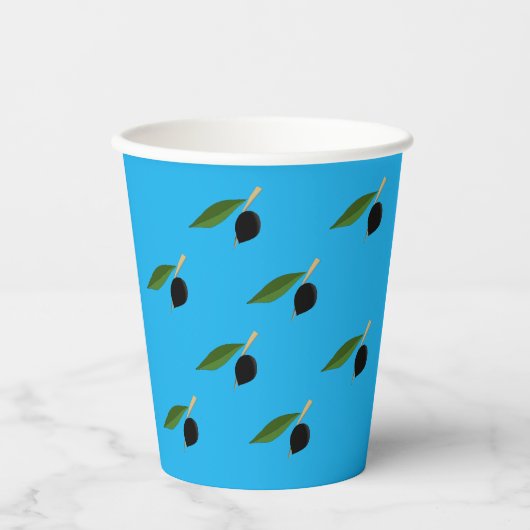 Papieren beker met olijfthema (Voorkant)