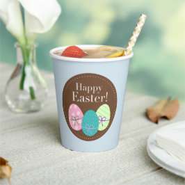 Papieren beker met paaseieren