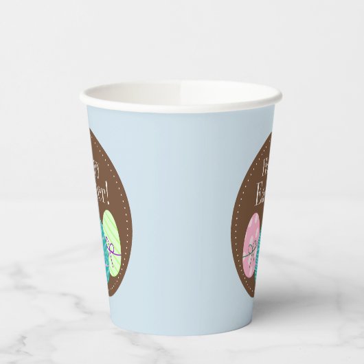 Papieren beker met paaseieren (Links)