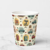 Papieren beker met reispatroon (Achterkant)