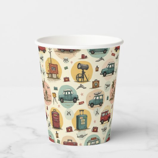 Papieren beker met reispatroon (Achterkant)