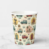 Papieren beker met reispatroon (Links)