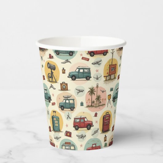 Papieren beker met reispatroon (Links)