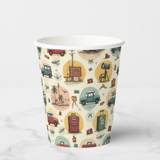 Papieren beker met reispatroon (Voorkant)