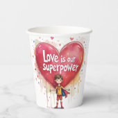 Papieren beker met Valentijnsdag ontwerp (Achterkant)