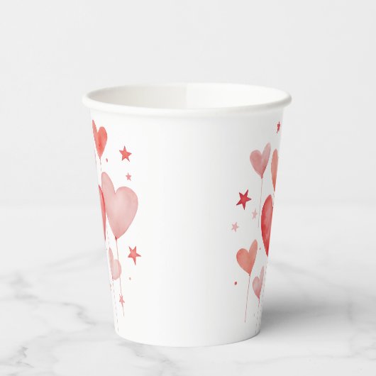 Papieren beker met Valentijnsdag ontwerp (Links)