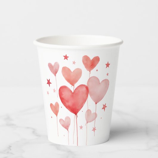 Papieren beker met Valentijnsdag ontwerp (Voorkant)