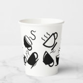 Papieren beker met zwarte beker afbeeldingen (Links)