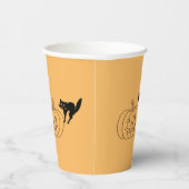 Papieren beker - Pompoen en Zwarte Kat (Rechts)