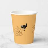 Papieren beker - Pompoen en Zwarte Kat (Voorkant)