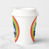 Papieren beker - regenboog gekleurde cirkels (Rechts)