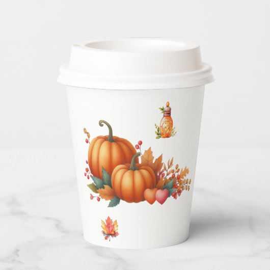Papieren beker Rustic Herfst Baby shower Cup (Achterkant)