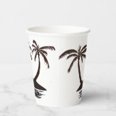 Papieren beker - Silhouette of Tropical Island (Rechts)