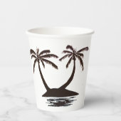 Papieren beker - Silhouette of Tropical Island (Voorkant)