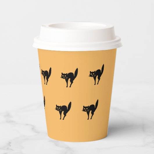 Papieren beker - Startled Black Cats (Achterkant)